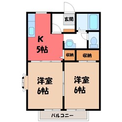 宝積寺駅 徒歩15分 1階の物件間取画像